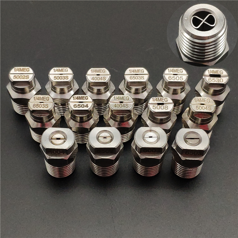 不锈钢扇形高压清洗喷嘴 扫路车洒水车环卫车1/4MEG6503 5003喷头