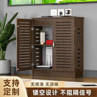 无线路由器收纳盒落地电视机顶盒架子WiFi置物架光猫装饰遮挡箱