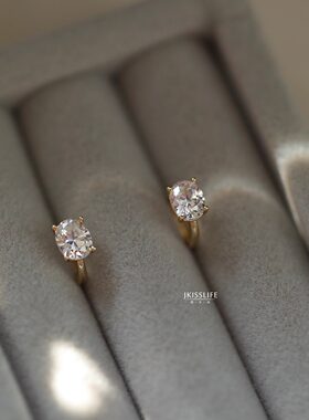 9K黄金亮蛋面精致K金耳骨环