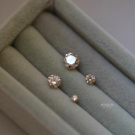 14K黄金 must have! 媲美真钻 经典百搭锆石K金耳钉耳饰 极简通勤