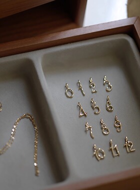 9K黄金 别致设计感 小心意数字K金吊坠挂坠 闺蜜 情侣款 日常百搭