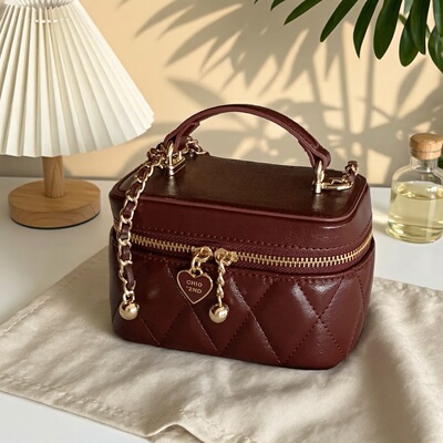 【桃乐派对】南风Chio2nd盒子包迷你手提包女菱格链条单肩斜挎包