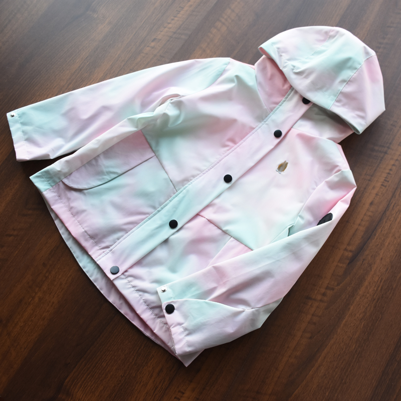 25年春装新款~女中大童防风防水面料炫彩连帽休闲户外冲锋衣外套