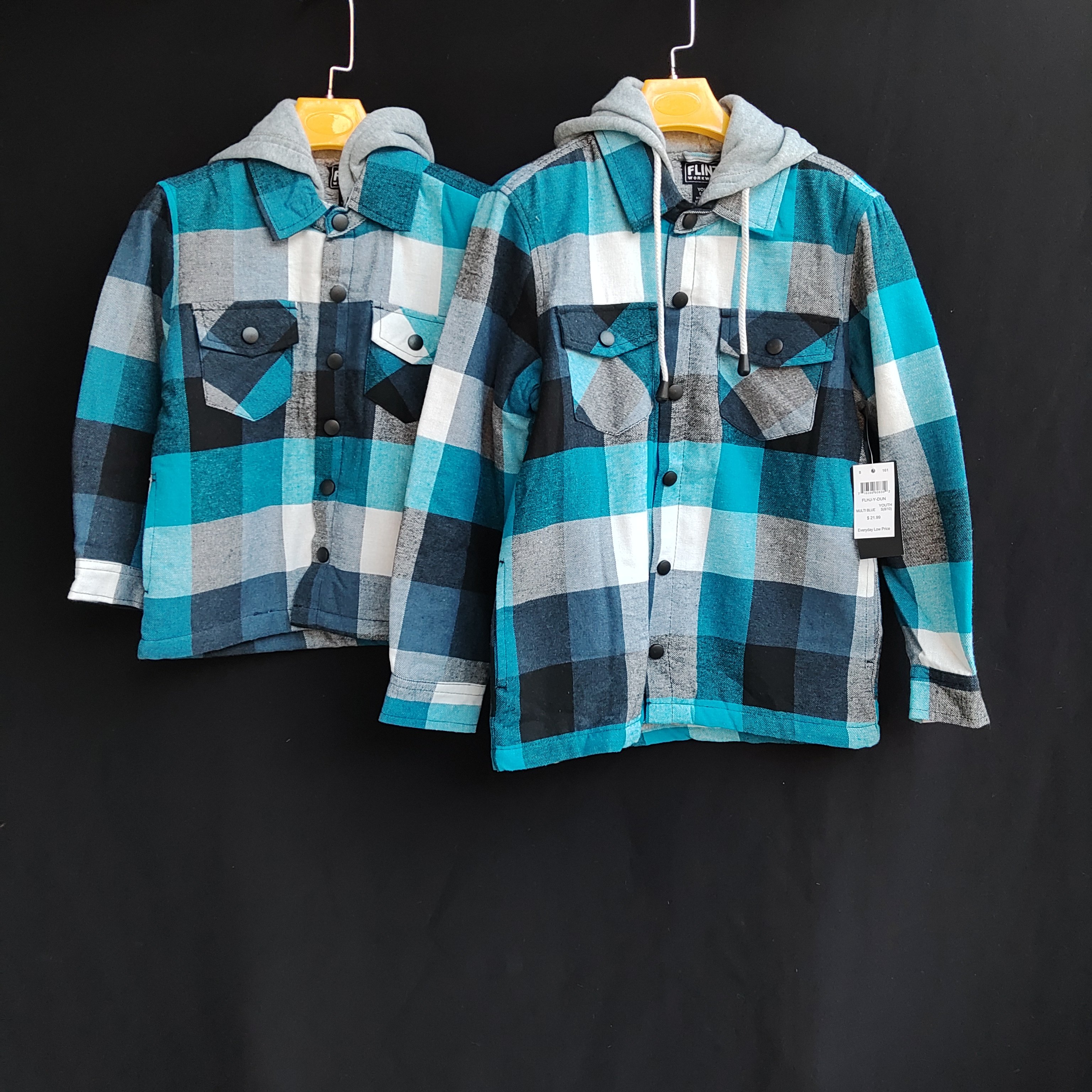 番米粒2件包邮出欧美余单4码8-10码儿童秋冬加绒连帽衬衫