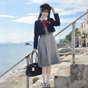 长袖 优雅学院日系校供感连衣裙套装 春 梅滨女中 樱花家族jk制服