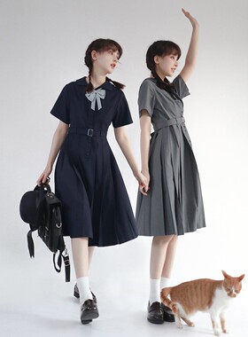 樱花家族jk制服【昭本野矢】校供感学院风连衣裙盛夏服短袖套装女
