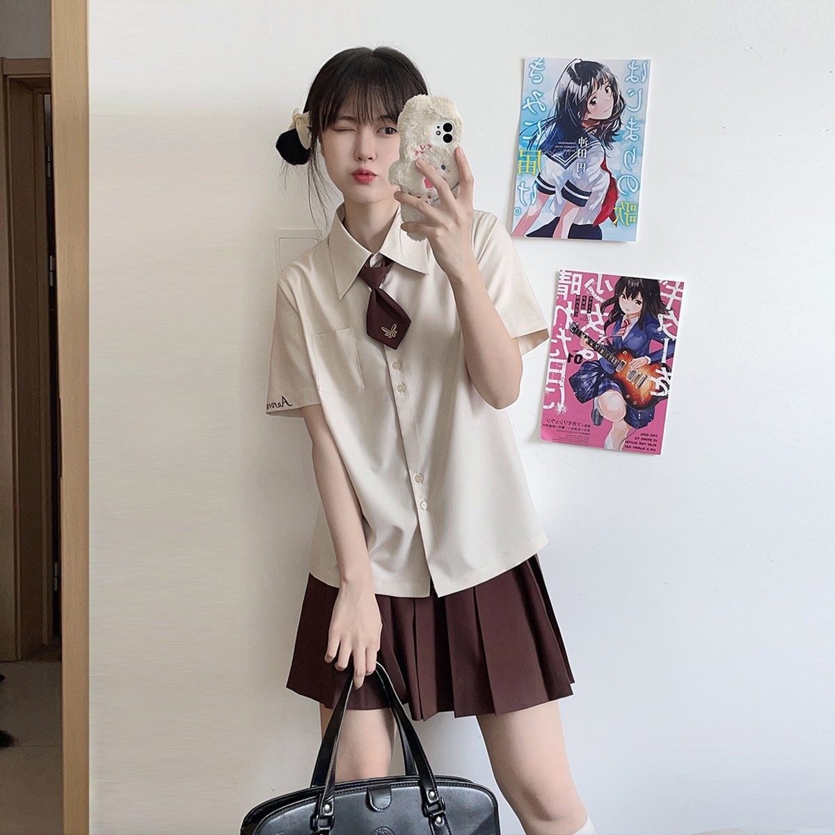 樱花家族原创jk制服衬衫【曙光礼】生成色校供感日系短袖套装夏女