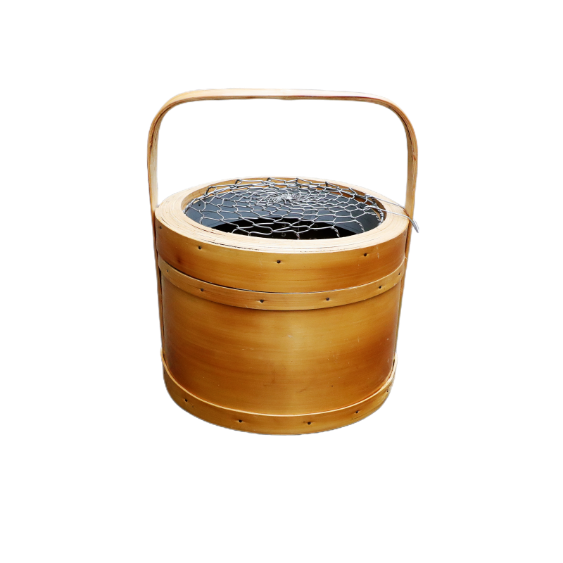 新款圆形带盖子手工手提编织烘