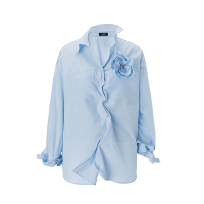 {李沁同款}{慢调巴黎}四季气质明星同款时尚鱼骨百搭薄款衬衫