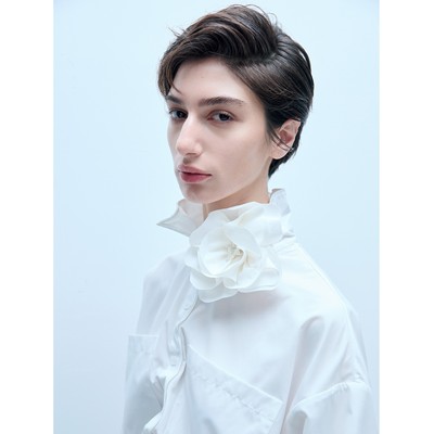 明星同款气质鱼骨百搭薄款衬衫