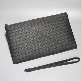 新款男士手拿包编织小手包真皮潮流信封包休闲青年手抓包时尚男包