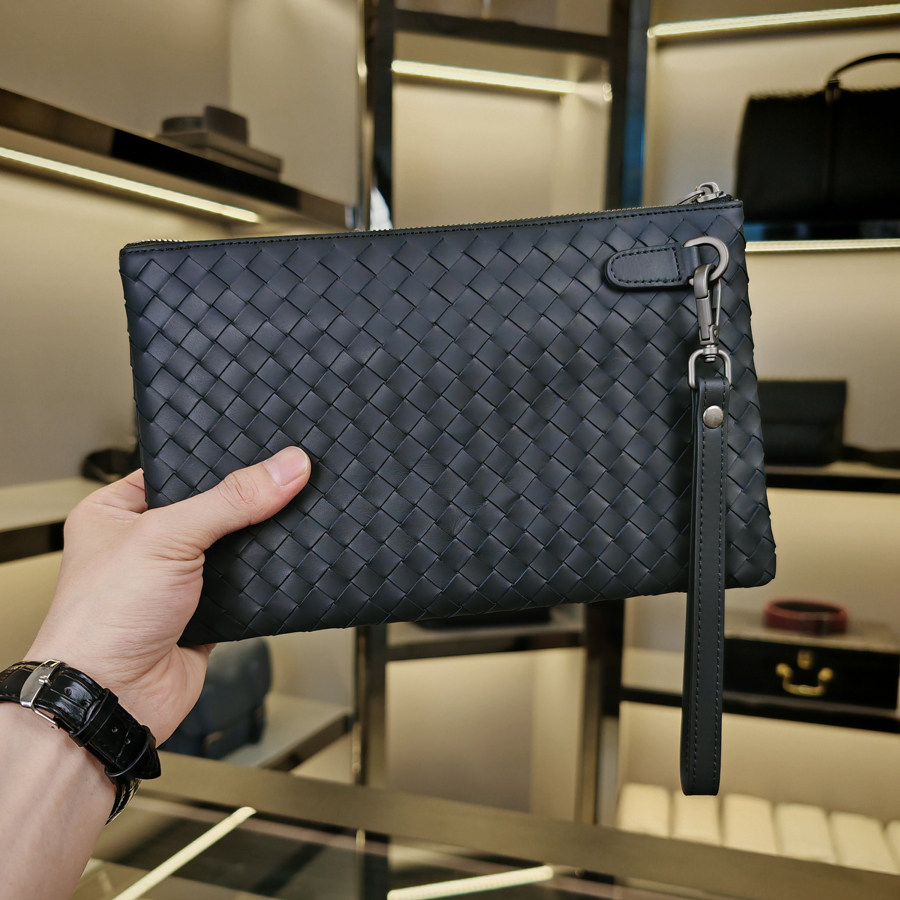 男士真皮编织手拿包新款信封包休闲高档手拿包男款潮流时尚手抓包