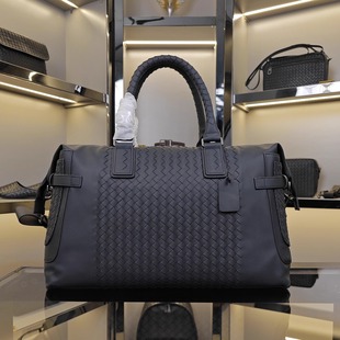 出差短途手提行李包 真皮编织包包新款健身包潮牌休闲男包旅行包