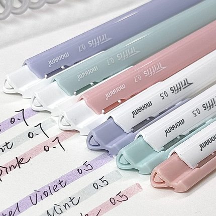 慕那美按动圆珠笔0.5mm三角杆正姿刷题笔0.7高颜值学生中油笔顺滑