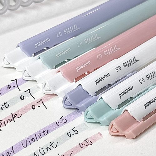 慕那美按动圆珠笔0.5mm三角杆正姿刷题笔0.7高颜值学生中油笔顺滑