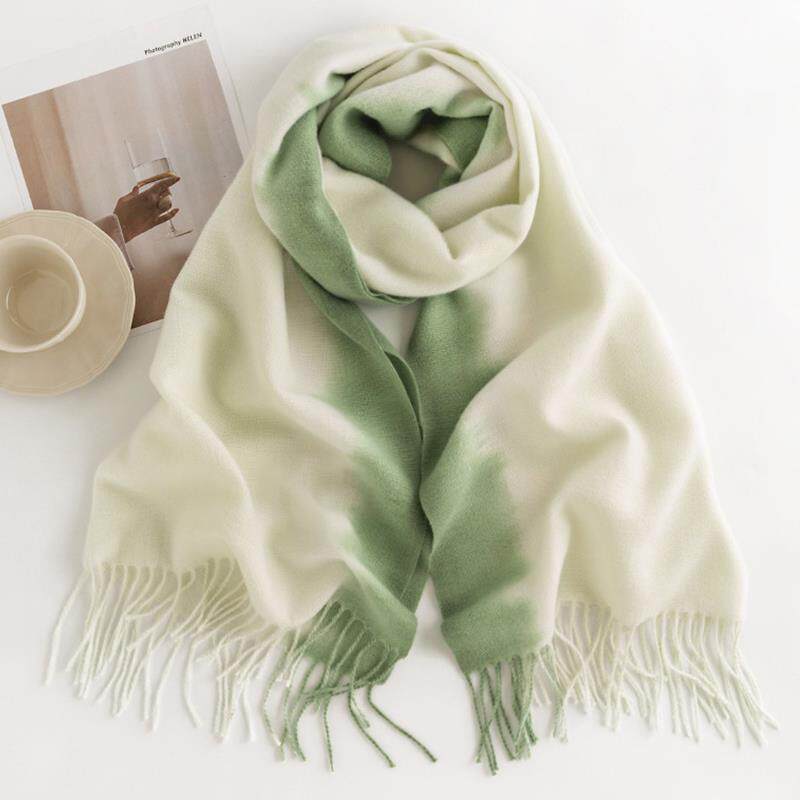 渐变围巾女冬季百搭流苏2023年秋冬新款披肩仿羊绒保暖围脖韩版