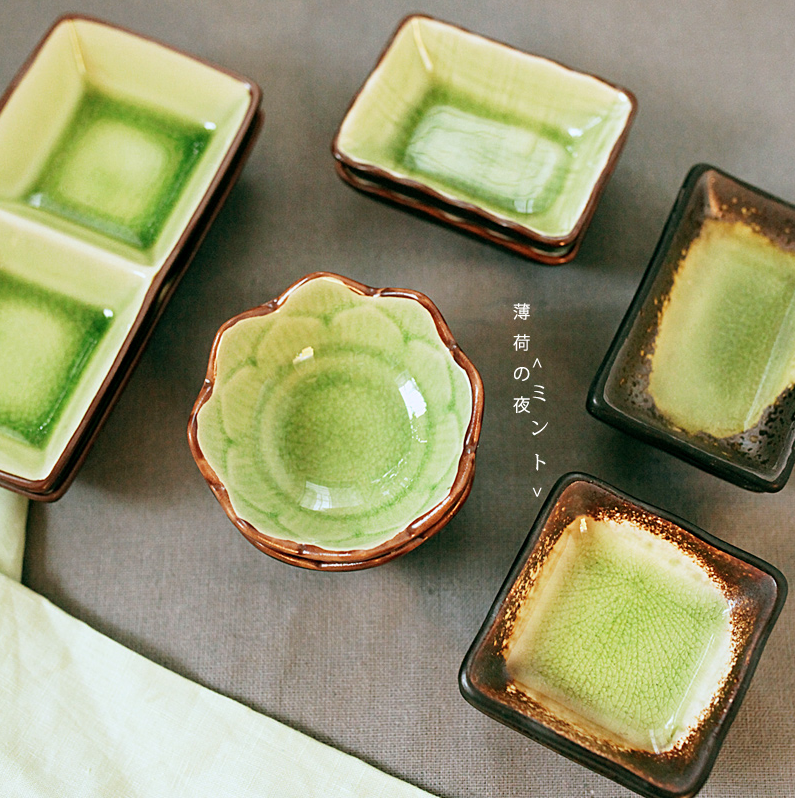 日式创意料理冰裂陶瓷碟子焗蟹宝壳碟调味碟寿司前菜碟树叶碟盘碗