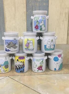 姆明moomin卡通陶瓷调料罐厨房储物罐可爱白色带盖调味瓶日式家用