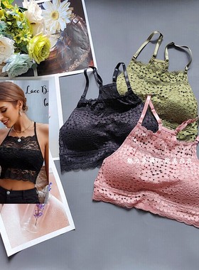 包邮70C75BC80B 美国SEC黑色超薄蕾丝薄款抹胸背心性感无钢圈文胸