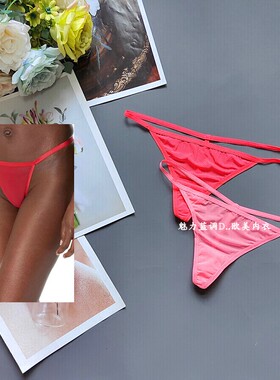 三80-150斤法国UND糖果黑色透明网纱丁字裤低腰女细带T裤G-String