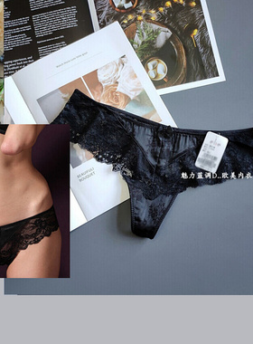 三90-150斤 ELSE黑色性感蕾丝巴洛克裙低腰女丁字裤T裤T-BACK内裤