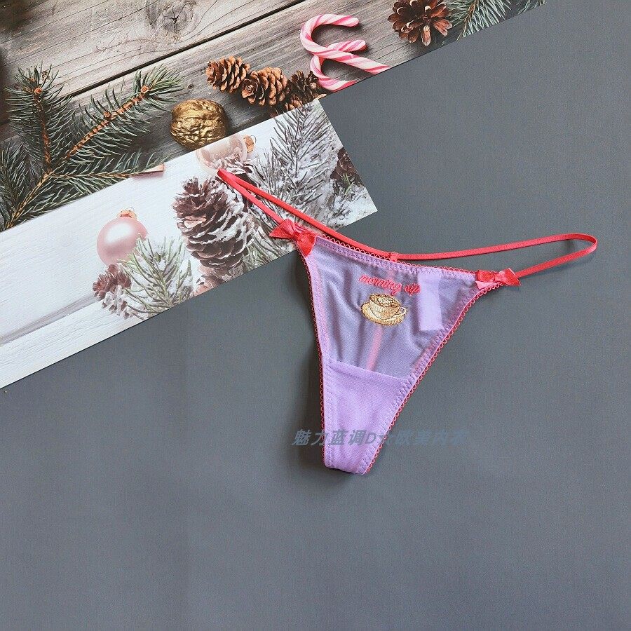 三85-155斤 澳洲BN芋紫色透明网纱刺绣T裤性感低腰女细带丁字裤,女士内衣/男士内衣/家居服,女丁字裤,淘宝优惠券,粉丝福利购,淘宝优惠卷