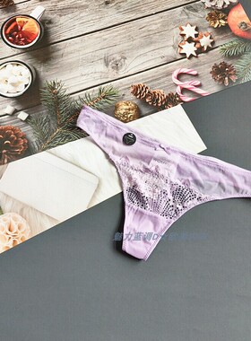 三90-145斤 波兰PEP浅紫色巨软蕾丝网纱透明低腰女丁字裤T裤THONG