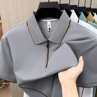 运动休闲款 依立腾男士 简约百搭拉链款 POLO衫 翻领短袖