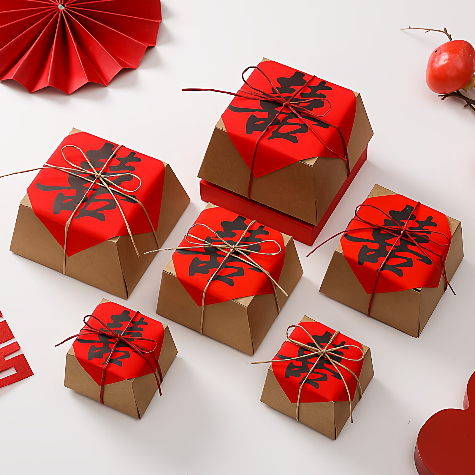 顺便买卖结婚新中式喜糖盒创意牛皮纸礼品包装盒子婚礼回礼空纸盒