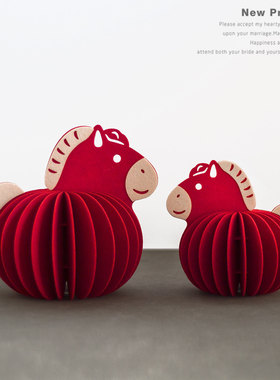 2026马年布艺生肖新年客厅摆件