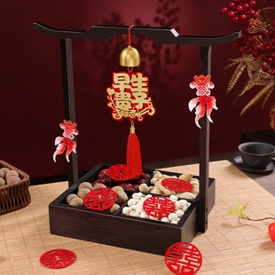 顺便买卖早生贵子模具果盘干果组合订婚摆台摆件结婚四宫格盒提篮