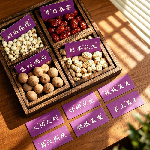 紫色乔迁订婚结婚书法祝福语卡片