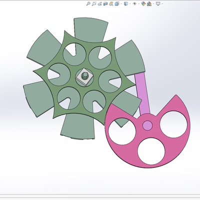 221.110度间歇运动机构solidworks2020模型带约束和运动仿真参数