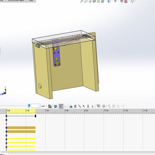 182.一种滑杆开盖机构sw2020有约束带运动仿真