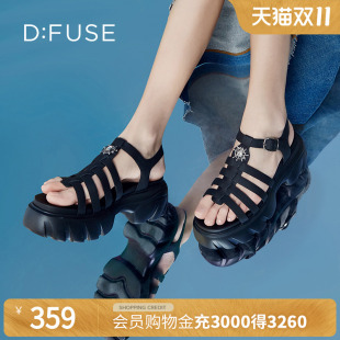 外穿 牛皮编织休闲罗马凉鞋 DFuse夏季 厚底渔夫凉鞋