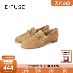 女DF41112033 Dfuse2024春夏新款 职场通勤舒适复古百搭平底乐福鞋