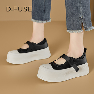 D：Fuse/迪芙斯2026年春季简约厚底时装鞋女新款百搭休闲时装女鞋
