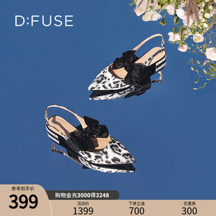 DFuse蝴蝶结平底凉鞋 复古尖头低跟单鞋 款 春季 女DF31114111