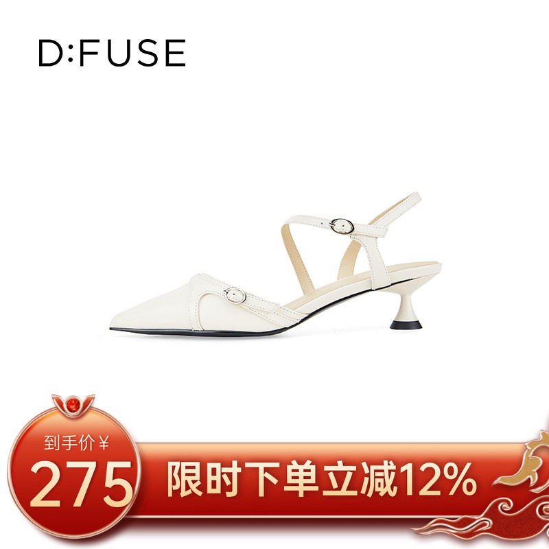 Dfuse2024春夏新款通勤凉鞋扣带百搭平时可穿高跟单鞋DF41114118