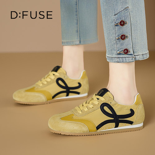 迪芙斯春季新款简约复古德训鞋