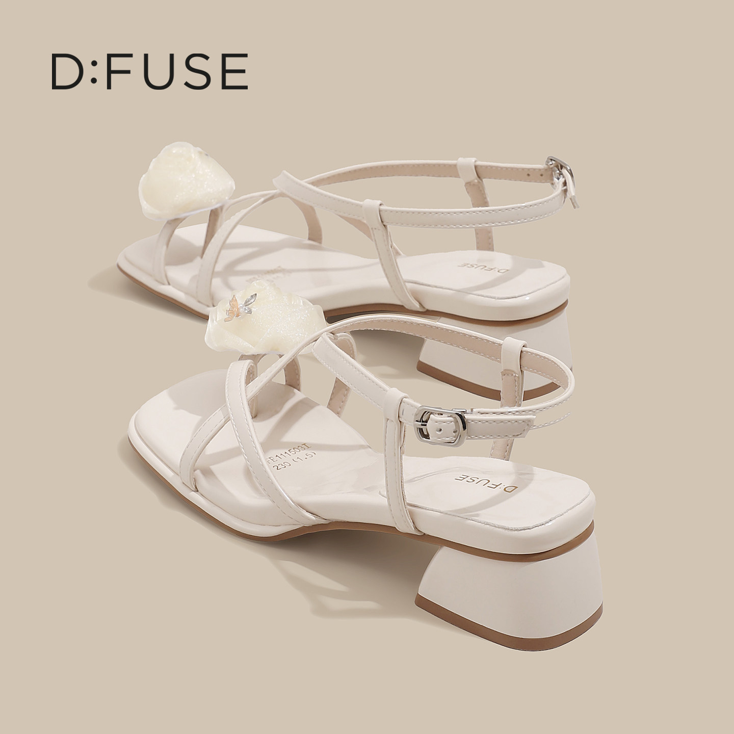 迪芙斯夹趾凉鞋女款2026新款夏季粗跟配裙子高跟鞋外穿高级感女鞋