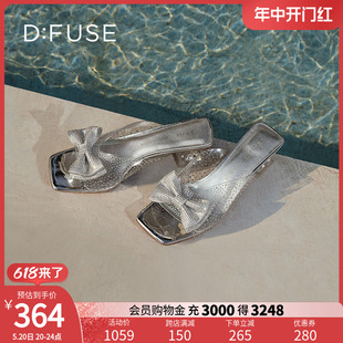 蝴蝶结水钻仙女鞋 水晶拖鞋 新款 DFuse夏季 可外穿DF32110311可外穿