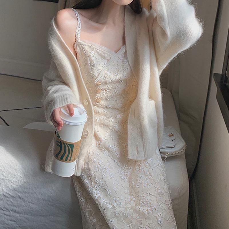 蕾丝吊带裙女夏法式轻奢绝美长裙