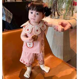 夏季新款女童洋气时髦套装夏天2025新款小童女宝宝吊带裤裙两件套