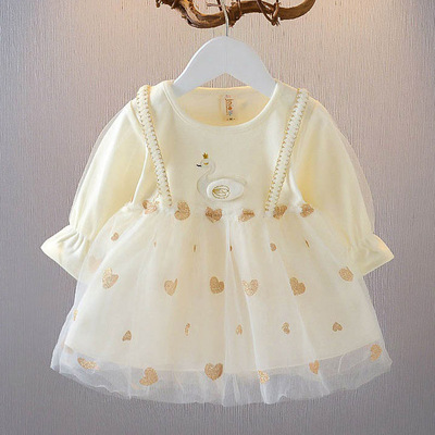 1岁小童假两件礼服网纱裙公主裙