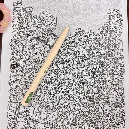 上班摸鱼线条画画画图稿搭子解压