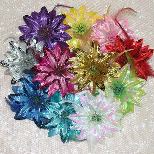金色胸花亮片花佩戴花羽毛亮片