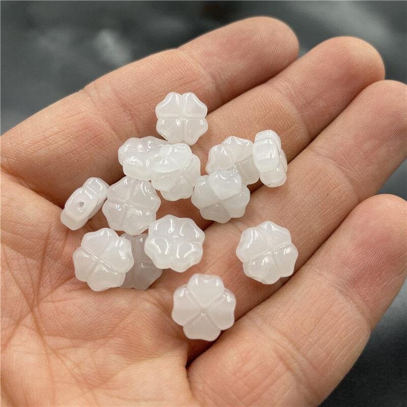 配饰中式串珠冰透发簪散珠串珠饰品手工串珠莲花玉珠子吊坠毛衣链