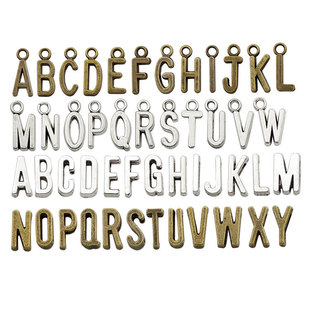 混26种英文阿拉伯英文字母合金diy饰品配件合金挂件耳环项链配饰