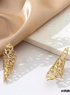 个性夸张新款饰品镂空花纹锥形